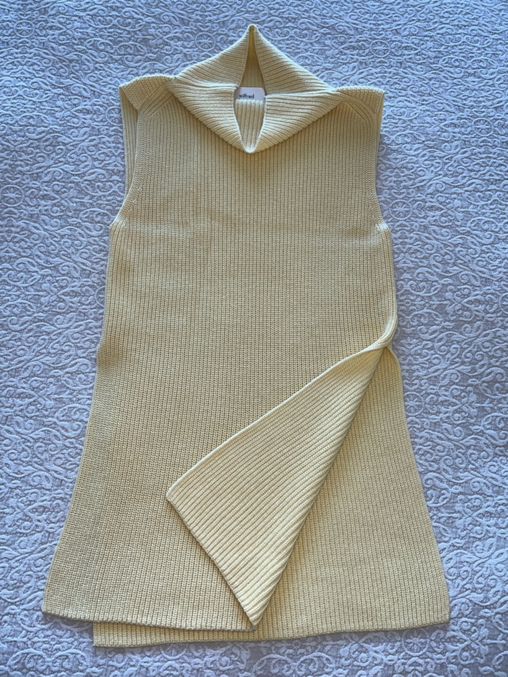 Wilfred Sleeveless Mock Neck Knit Top - Wool/Cotton